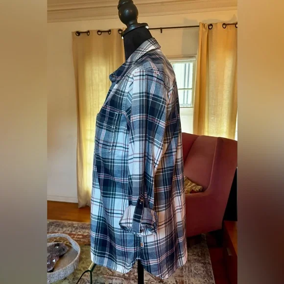 Carhartt Fairview Plaid Shirt Vapor Gray, size M (8/10) - Picture 4 of 9